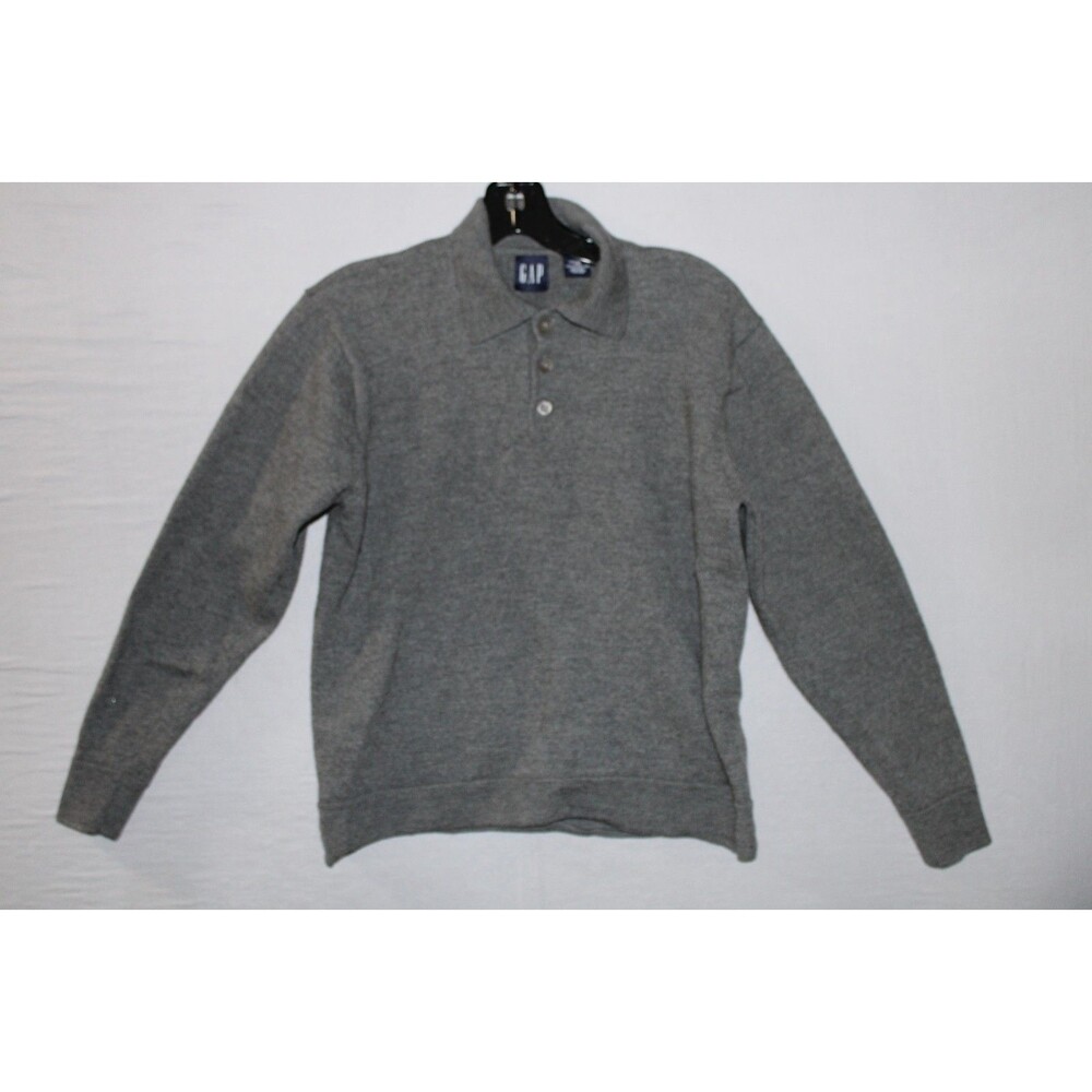 Vintage Gap 100% Merino Wool 1/4 Button Up Sweater Long Sleeve Loose Fit Casual
